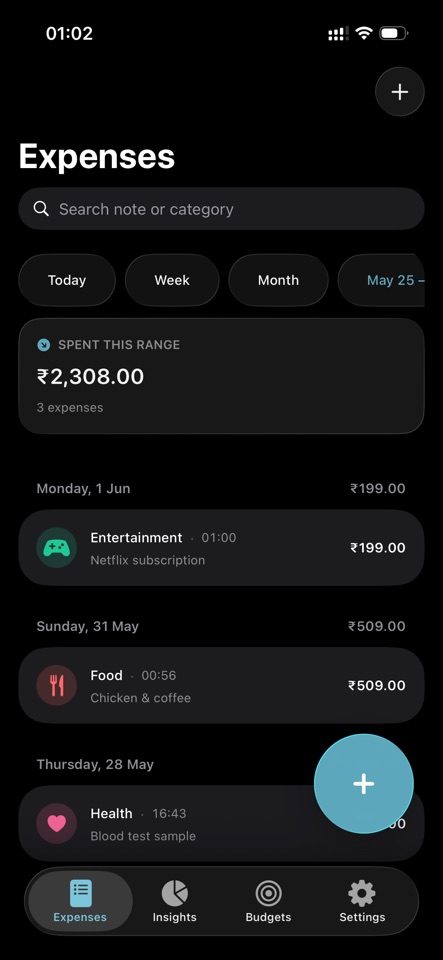 Expences transaction overview