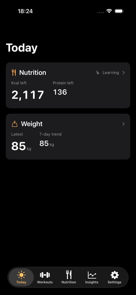 Slope fitness insights screen