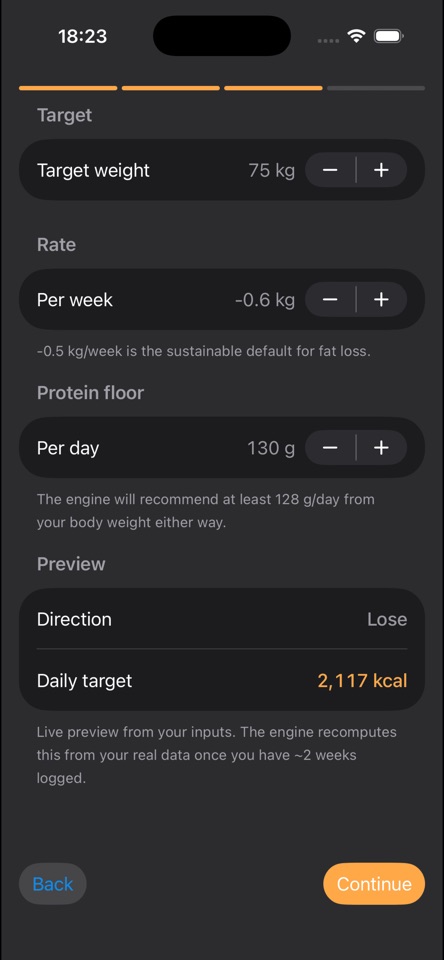 Slope workout logging screen